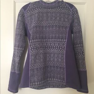 Prana Sweater Long Sleeve Purple and White